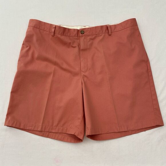 LL Bean Chino Shorts 100% Cotton Classic Fit Pink Coral Mens 42 Preppy - Picture 1 of 8
